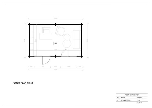 Anneks Dunbar, 15 m²