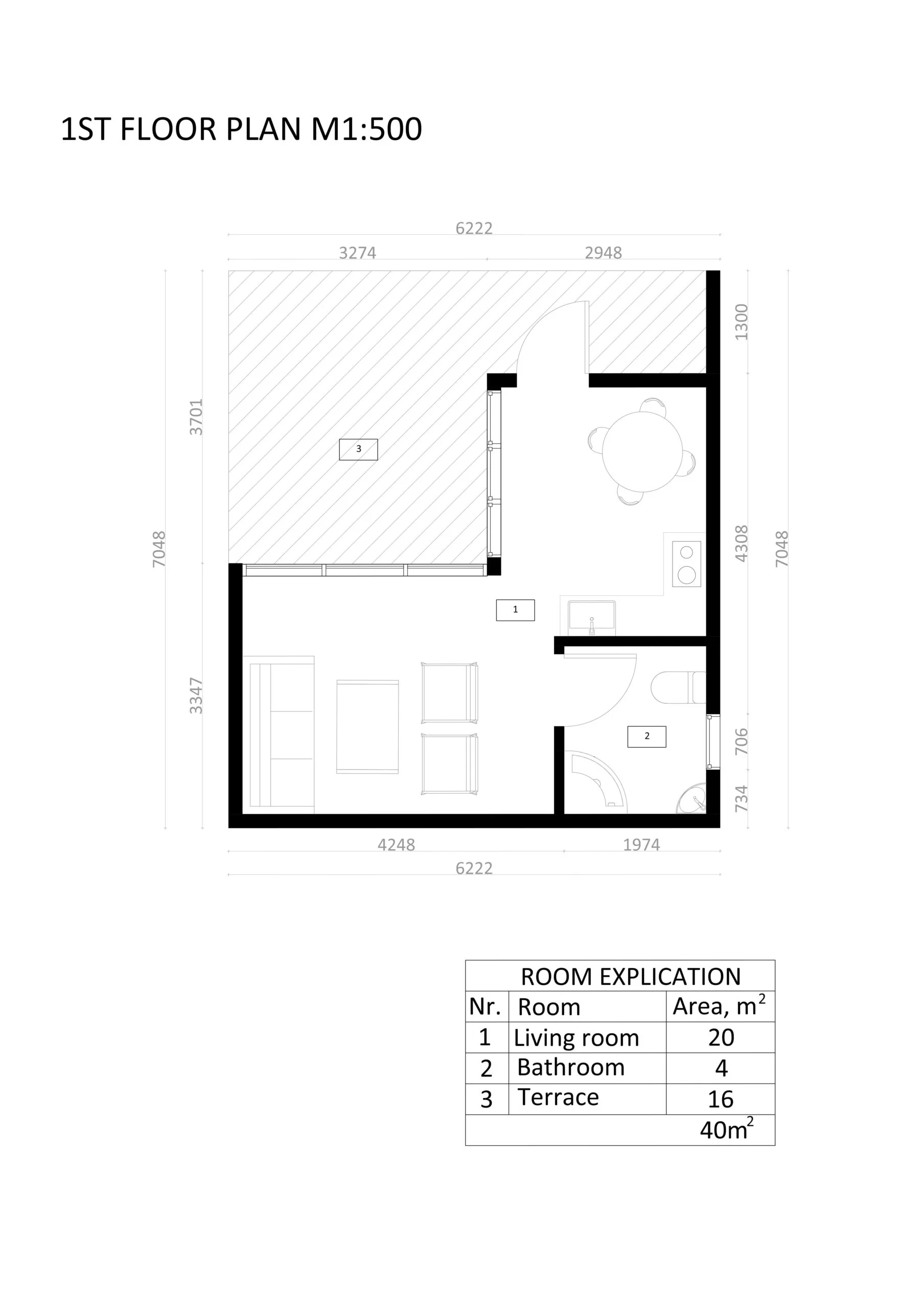 Isolert Anneks Dublin, 40 m²