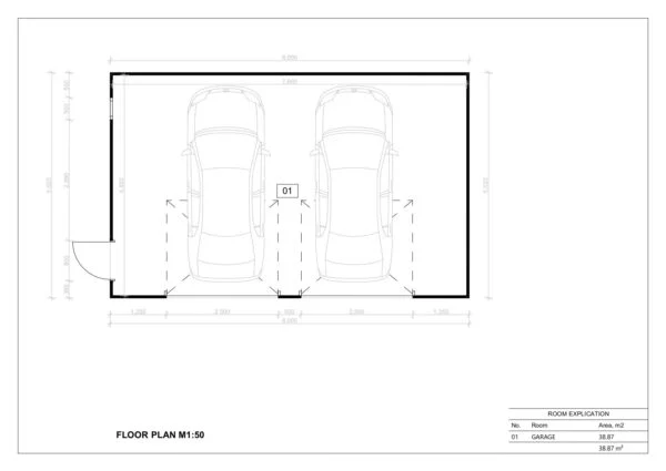 Isolert Dobbelgarasje Garras, 38 m²