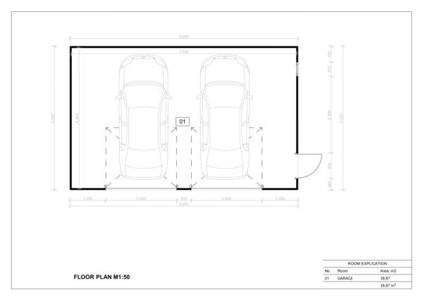 Isolert Dobbelgarasje Marazion, 38 m²