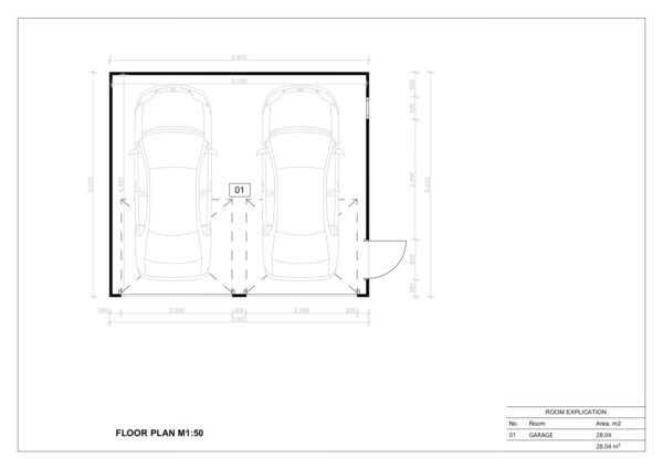 Isolert Dobbelgarasje Penryn, 28 m²