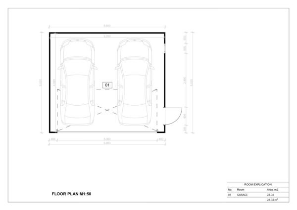 Isolert Dobbelgarasje Seaton, 28 m²
