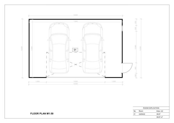 Isolert Dobbelgarasje Trelan, 38 m²
