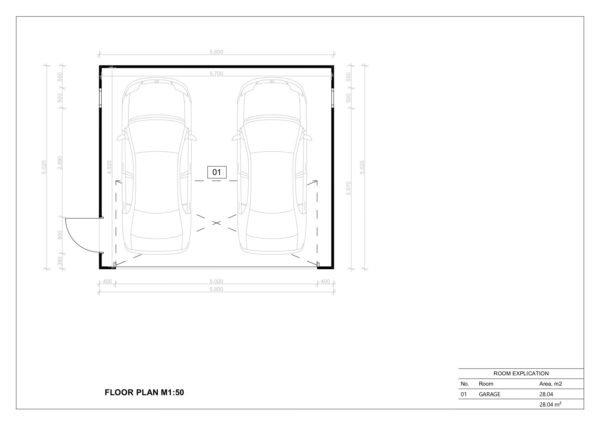 Isolert Dobbelgarasje Weymouth, 28 m²