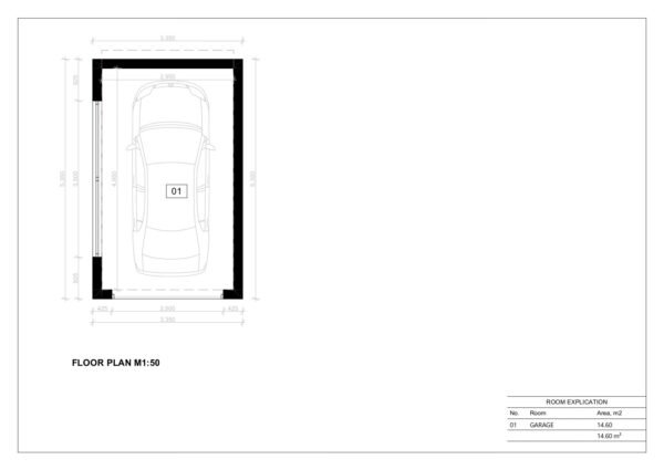 Isolert Garasje Dendron, 14 m²