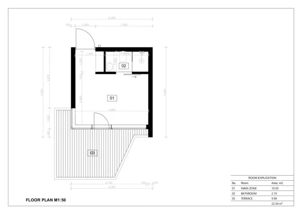 Mikrohus Milan, 22 m²
