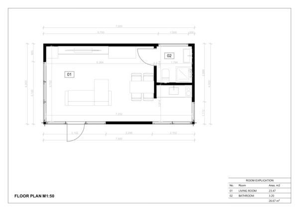 Moderne Ferdighytter Belize, 30 m²