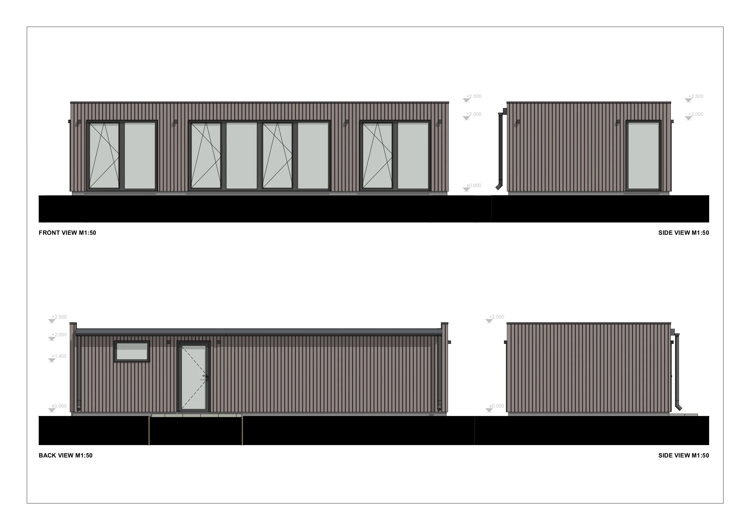 Moderne Ferdighytter Kiel, 47 m²