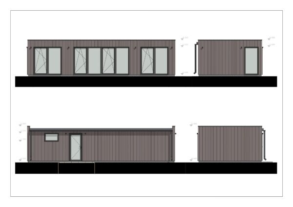 Moderne Ferdighytter Kiel, 47 m²