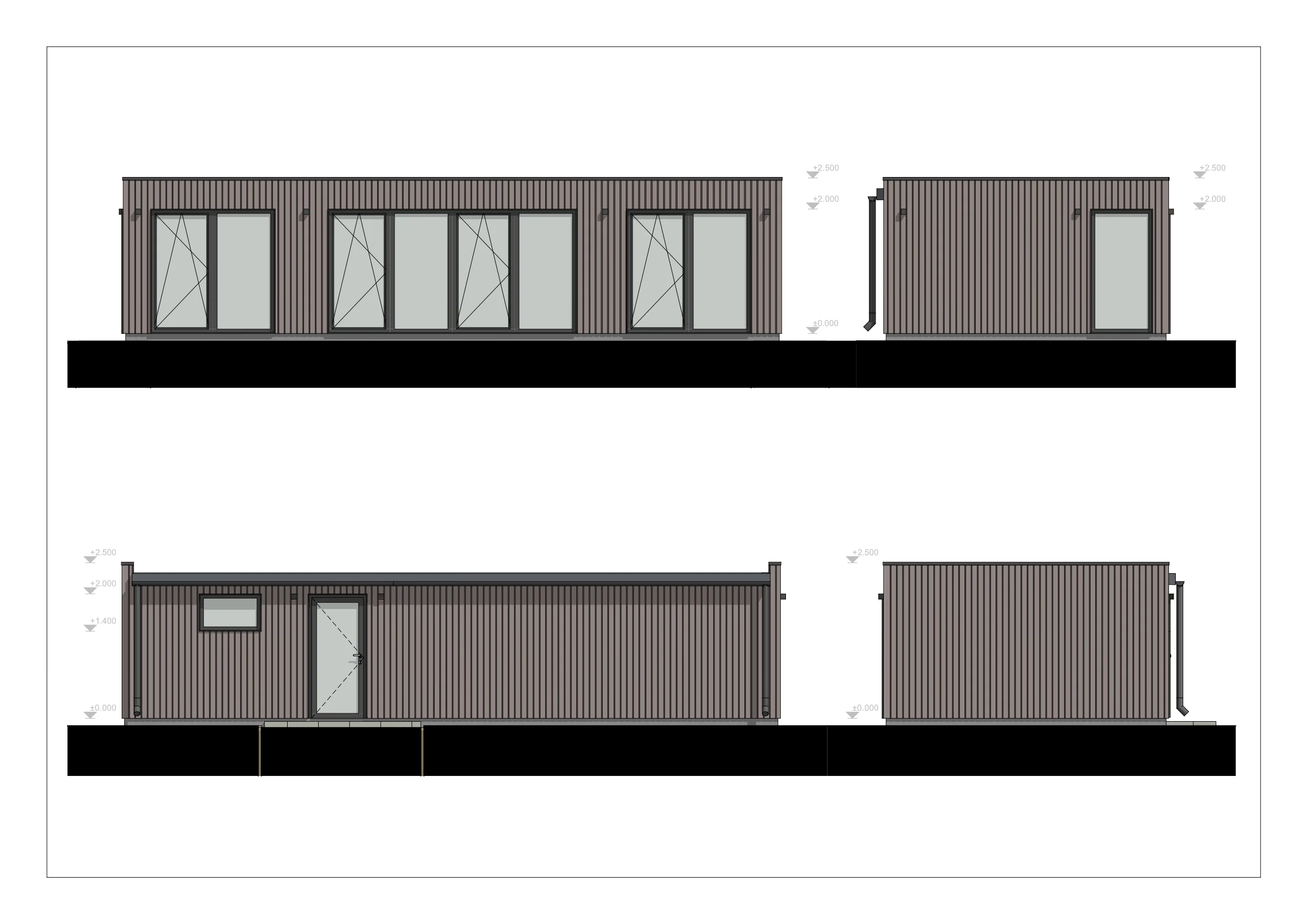 Moderne Ferdighytter Kiel, 47 m²