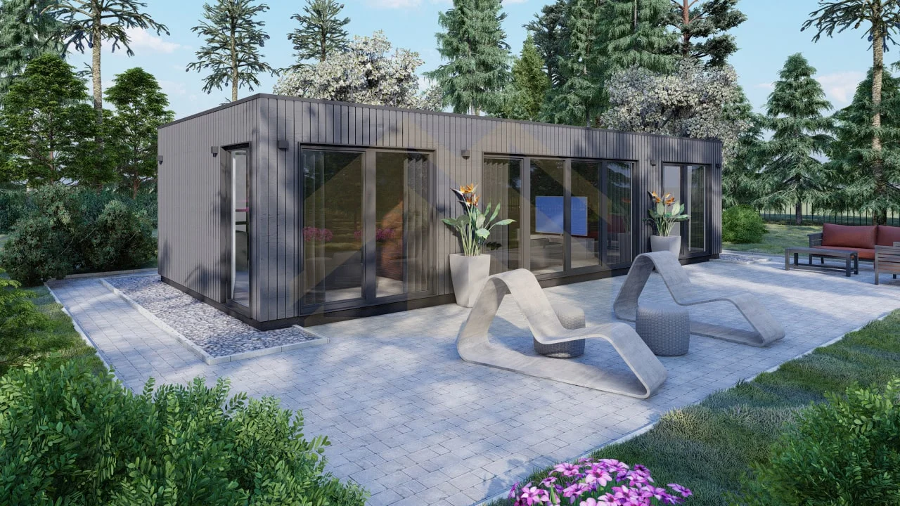 Moderne Ferdighytter Kiel, 47 m²