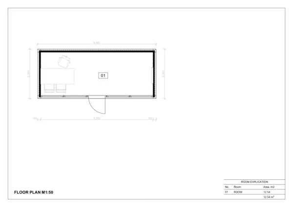 Isolert Modulhus Calais, 13 m²