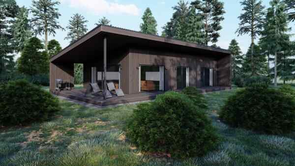 Moderne Ferdighytter Vespasian, 80 m²