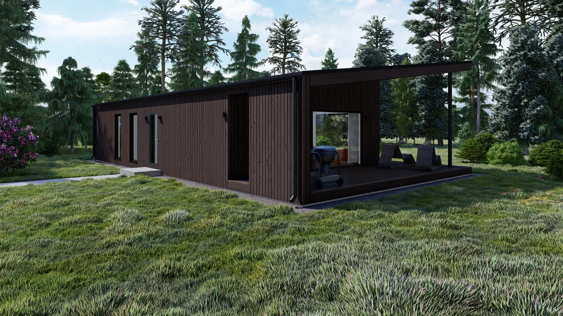 Moderne Ferdighytter Vespasian, 80 m²